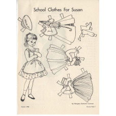 Schoolkleren voor Susan - aankleedpopje om zelf te kleuren