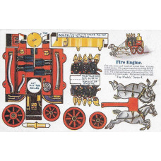 Brandweerwagen - oude papieren bouwplaat