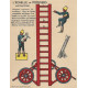 Brandweer met ladder - oude papieren bouwplaat