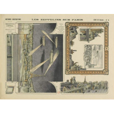 Zeppelins boven Parijs diorama - 1915 - klein