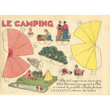 Camping diorama - oude papieren bouwplaat