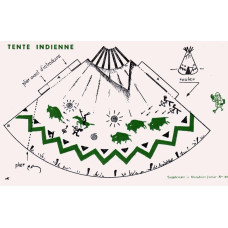 Indiaanse teepee - oude papieren bouwplaat