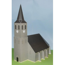 Kerk in TT (1:120) met blank glas-in-lood